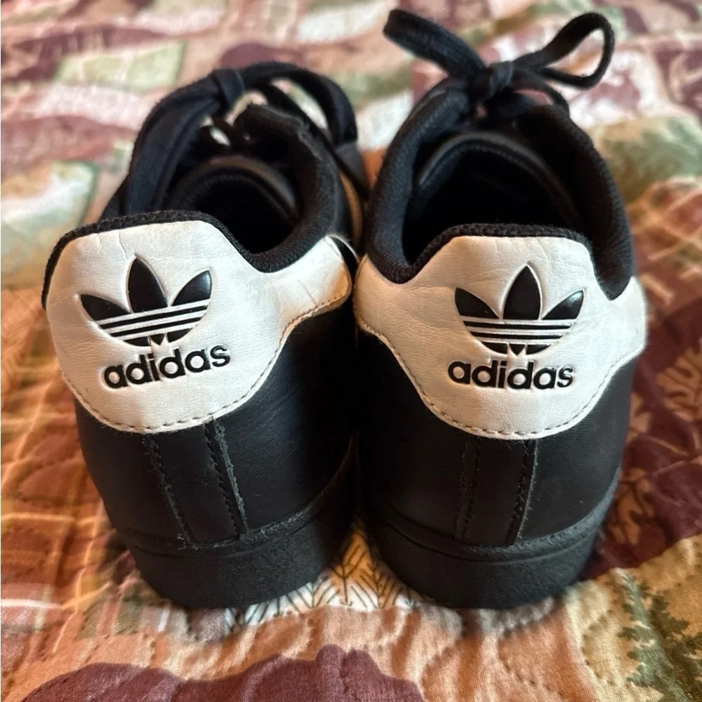 Adidas Superstar Black with White Stripes Men's Sneakers - Picture 3 of 7